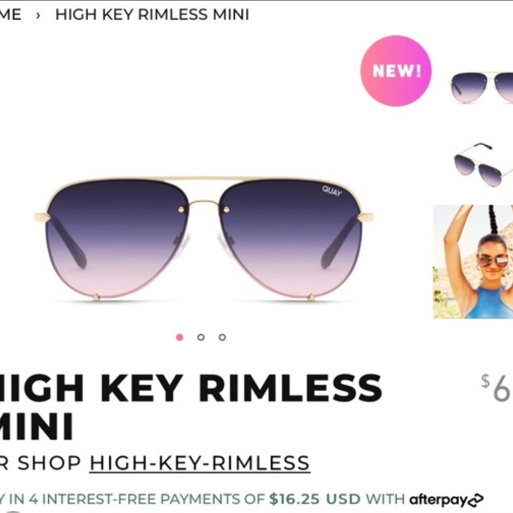 HIGH KEY RIMLESS - GOLD/NAVY PINK FADE